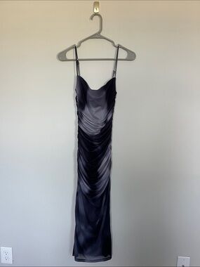 Brand New Mesh Slip Dress in Charcoal Gray